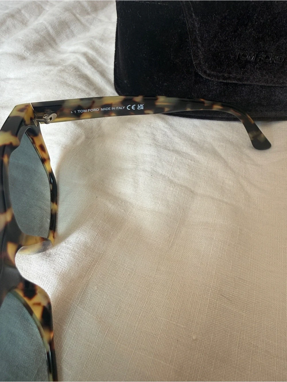 Tom Ford Tortoiseshell Sunglasses with Case - Green Lenses